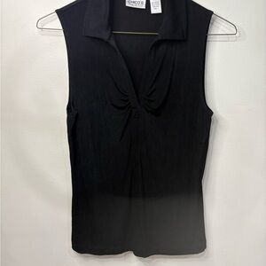 Chico's Black Fitted Blouse with V-Neckline